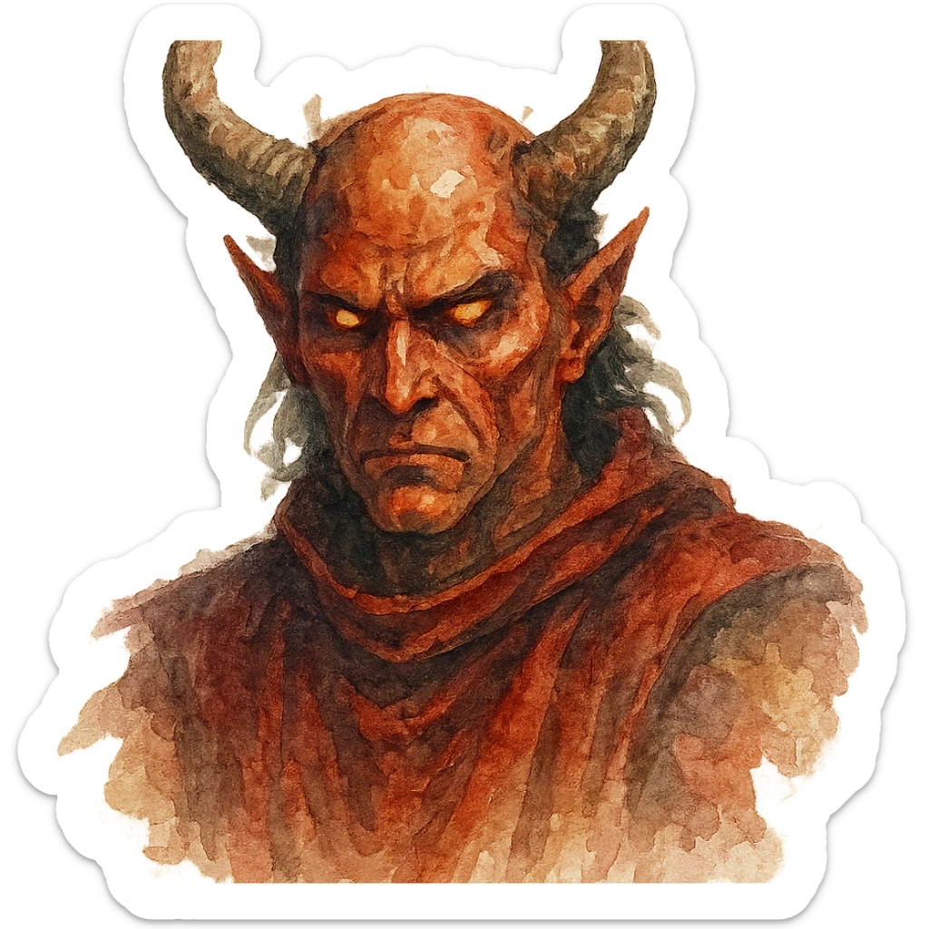 watercolor style Xeron portrait from Heroes of Might and Magic 3 sticker