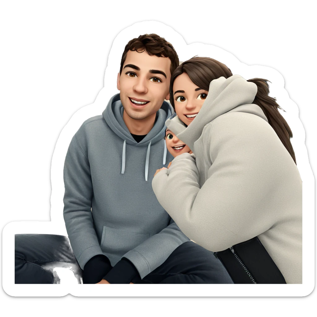 girl smiling outdoors with boys sticker