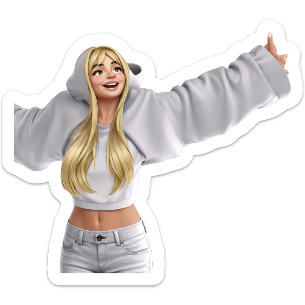 blonde girl in midriff crop sticker