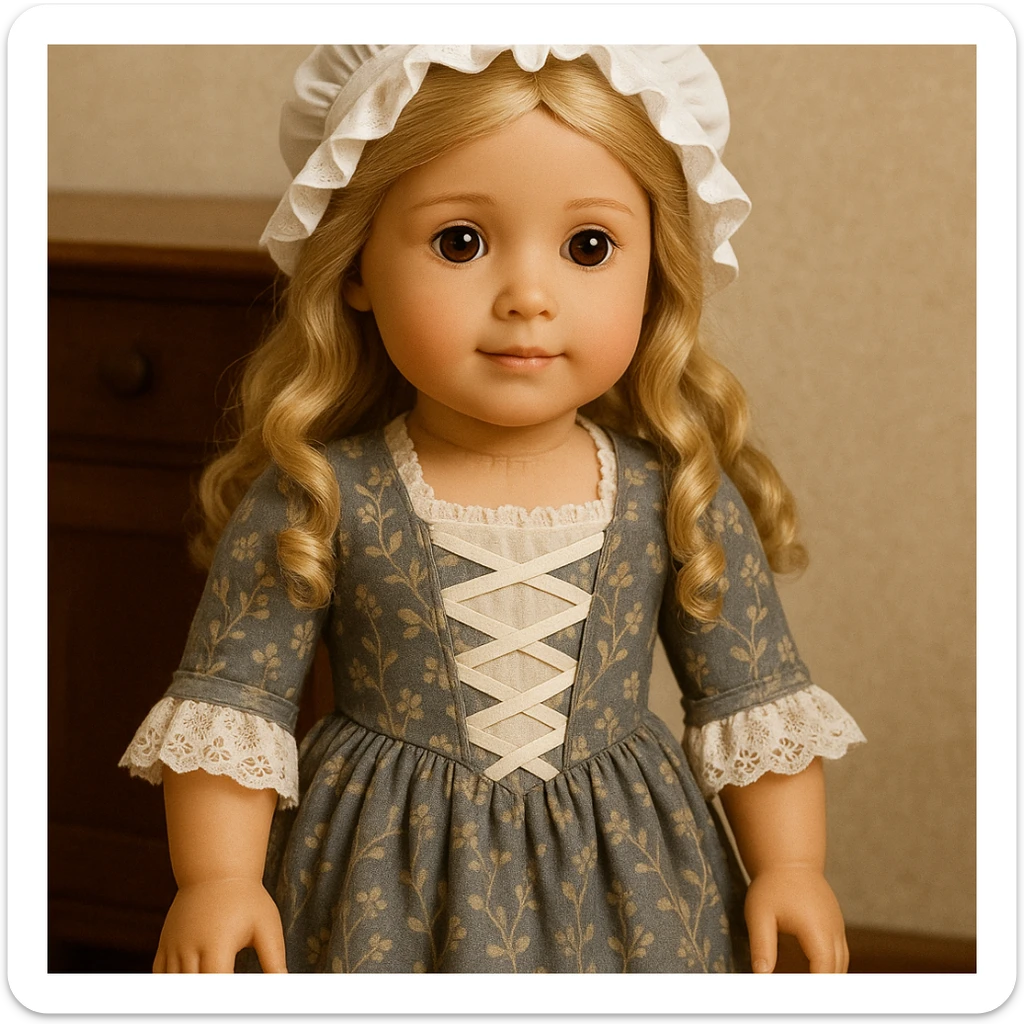 brown-eyed blonde 18th century american girl doll sticker