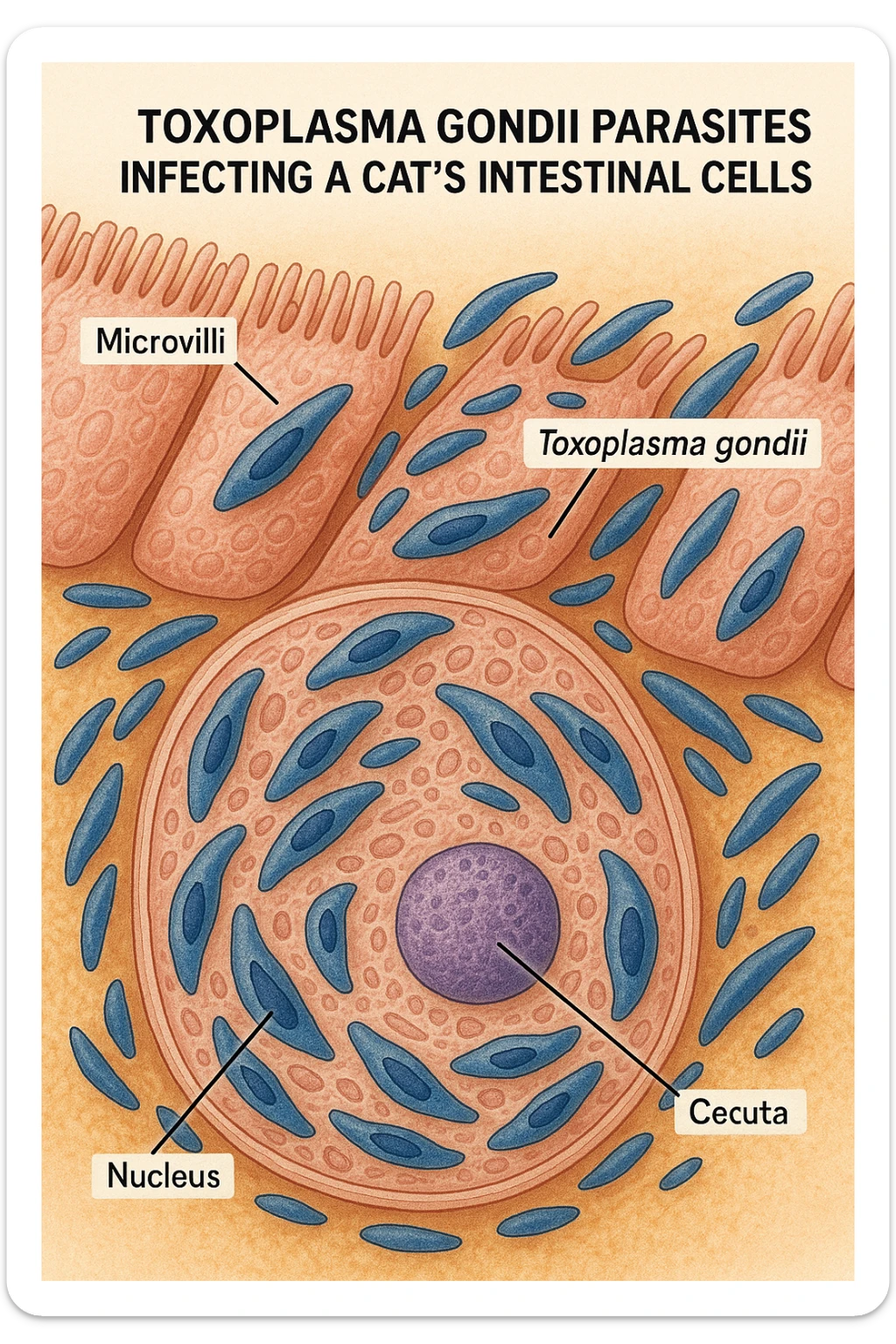 Toxoplasma gondii, infetta gatto  sticker