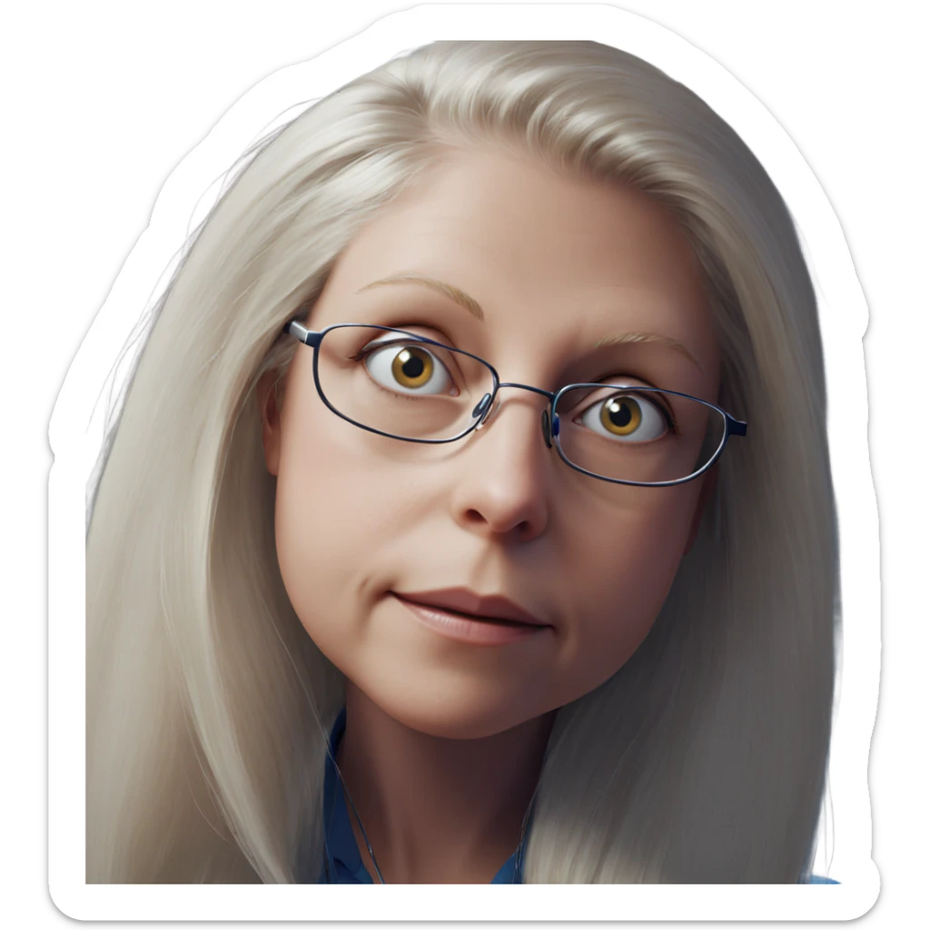 blonde girl with glasses portrait sticker