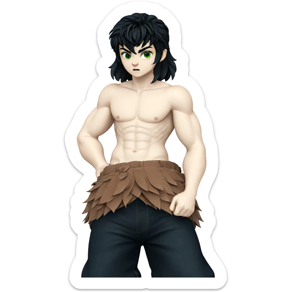 confident boy with green eyes sticker