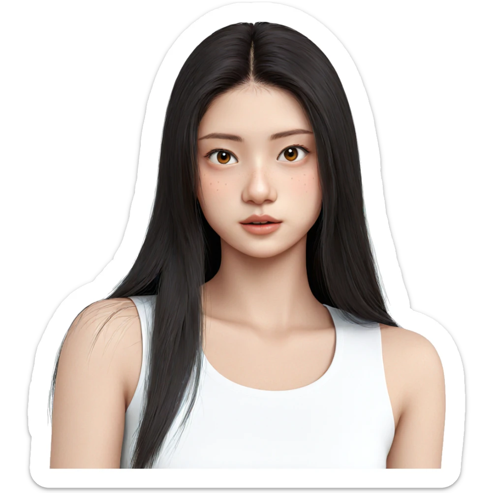 realistic portrait of girl sticker