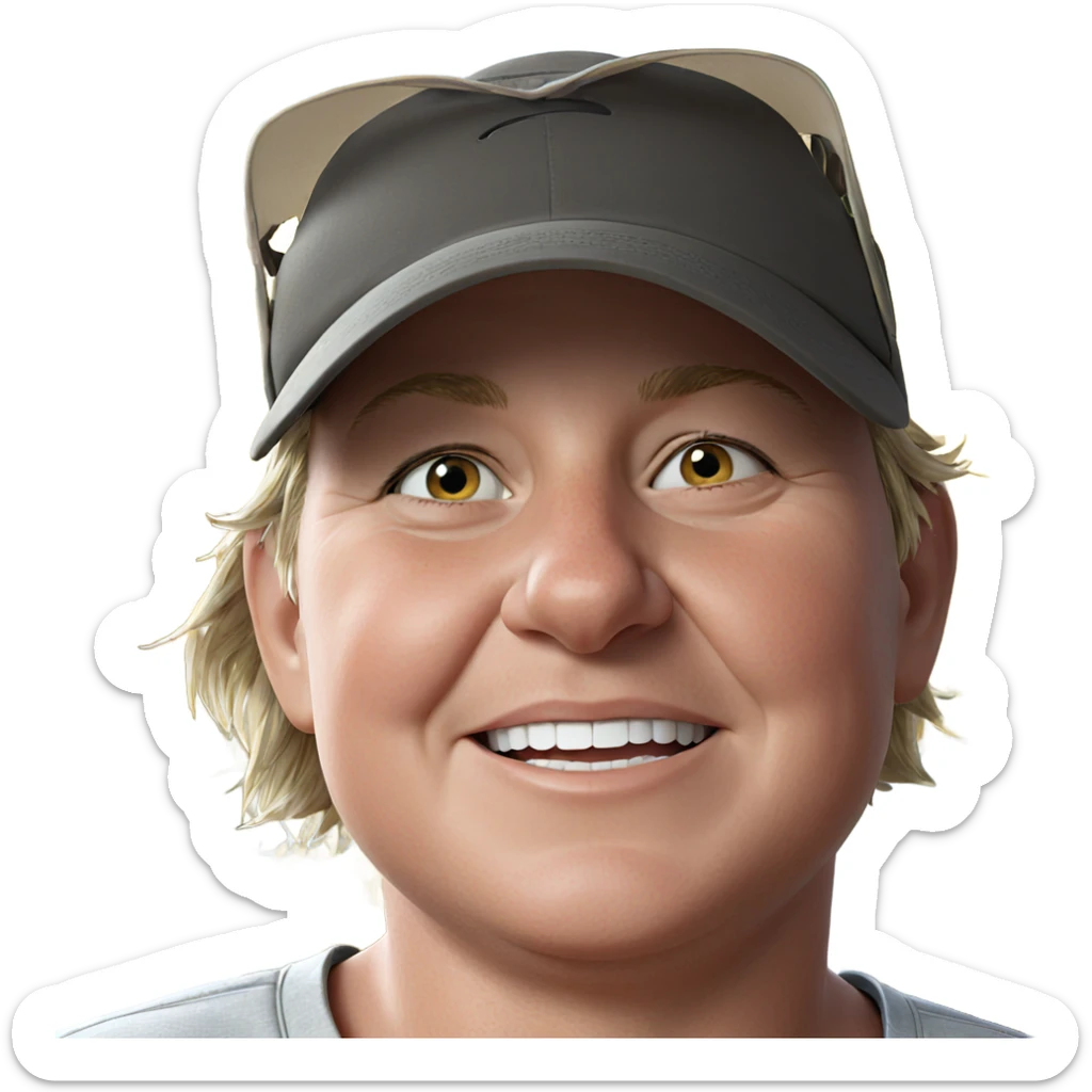 smiling boy in outdoor hat sticker