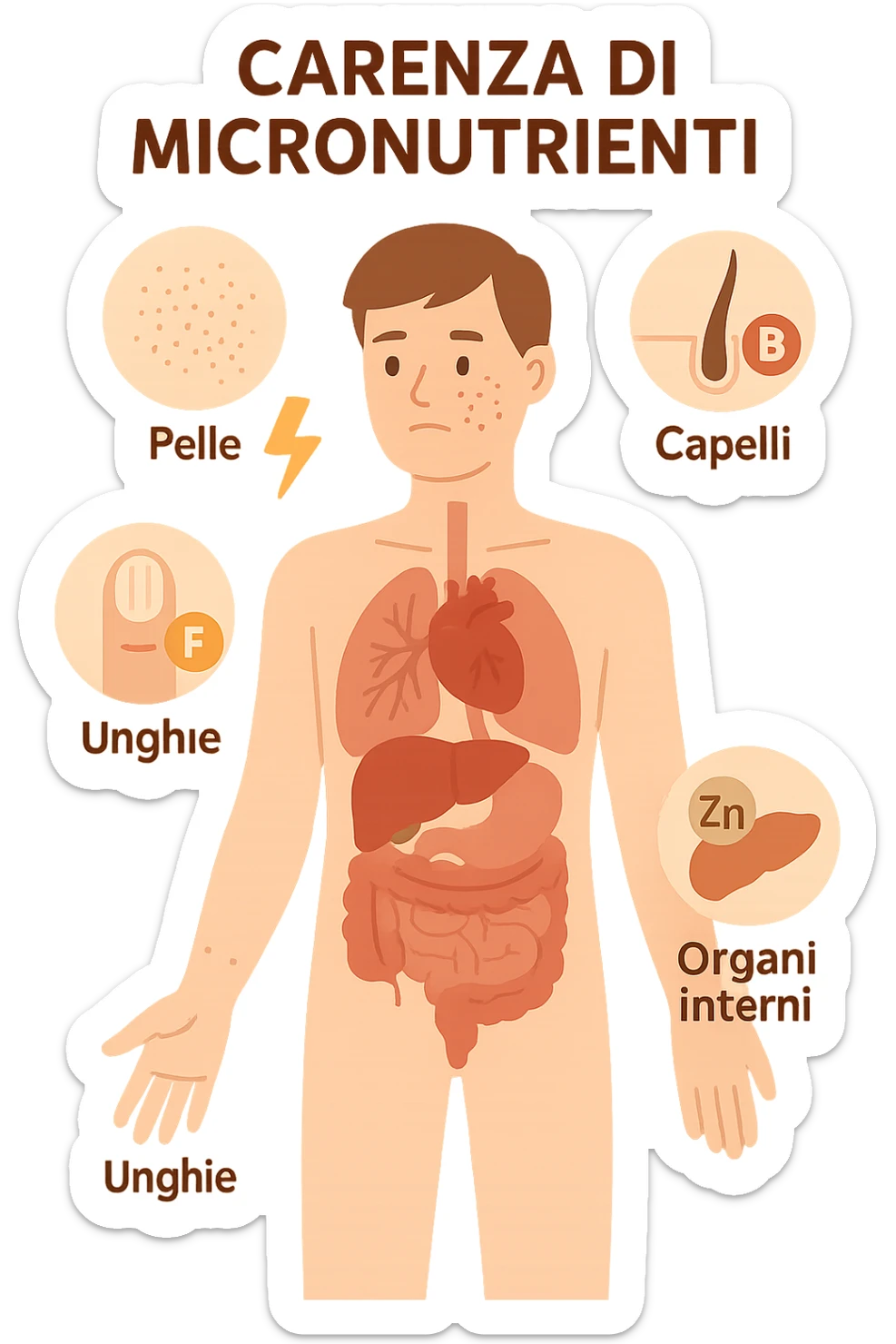 corpo umano in carenza di micronutrienti in italiano sticker
