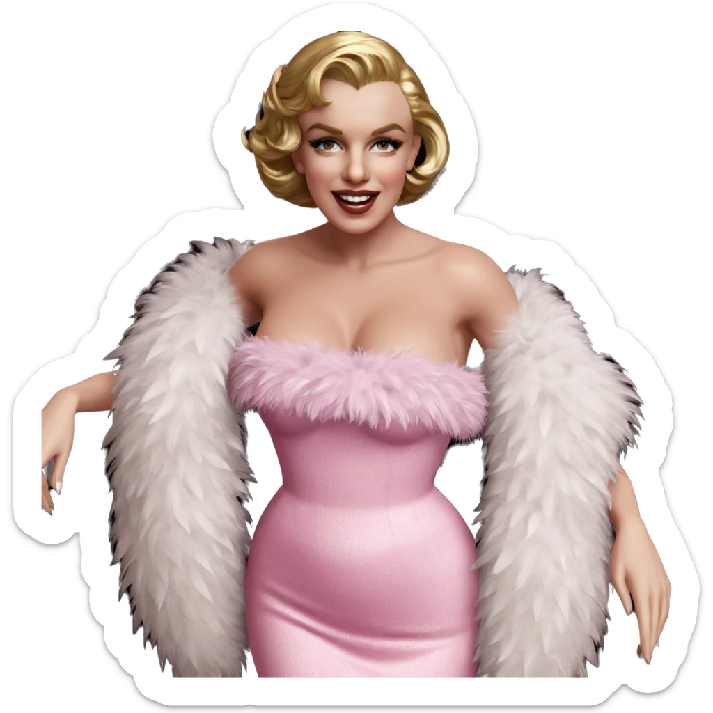 glamorous girl in feather boa sticker