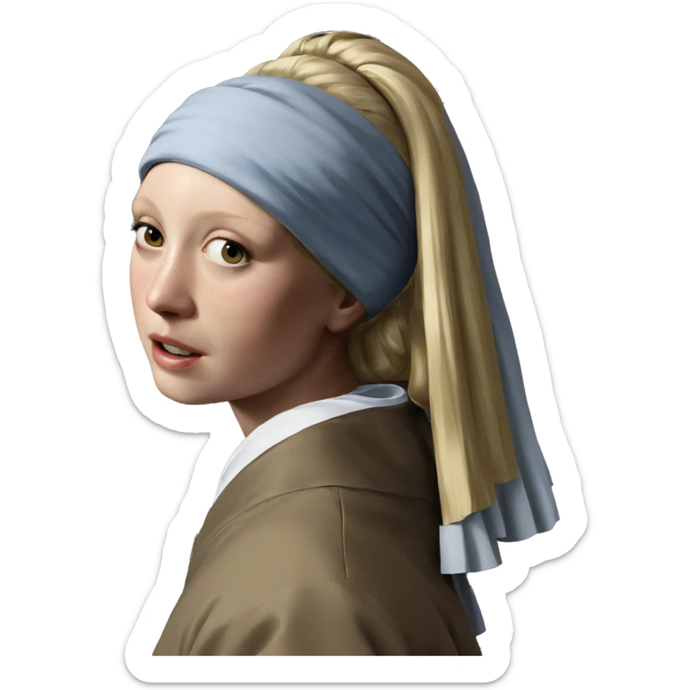 blonde beauty in fine art sticker