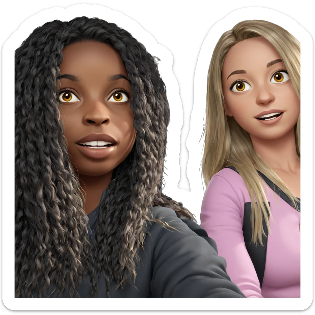 girls in car interior sticker