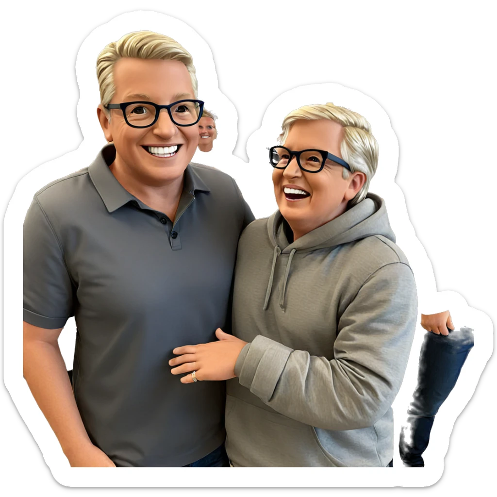 boys with style and smiles sticker