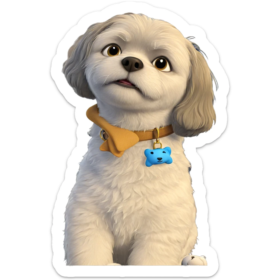 curious pet in cozy chair sticker