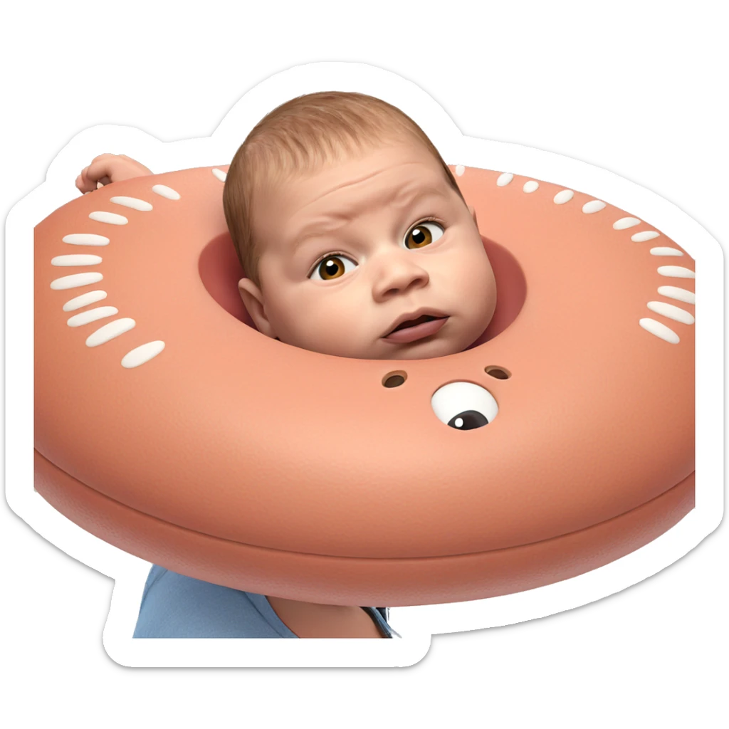 curious boy gazing ahead sticker