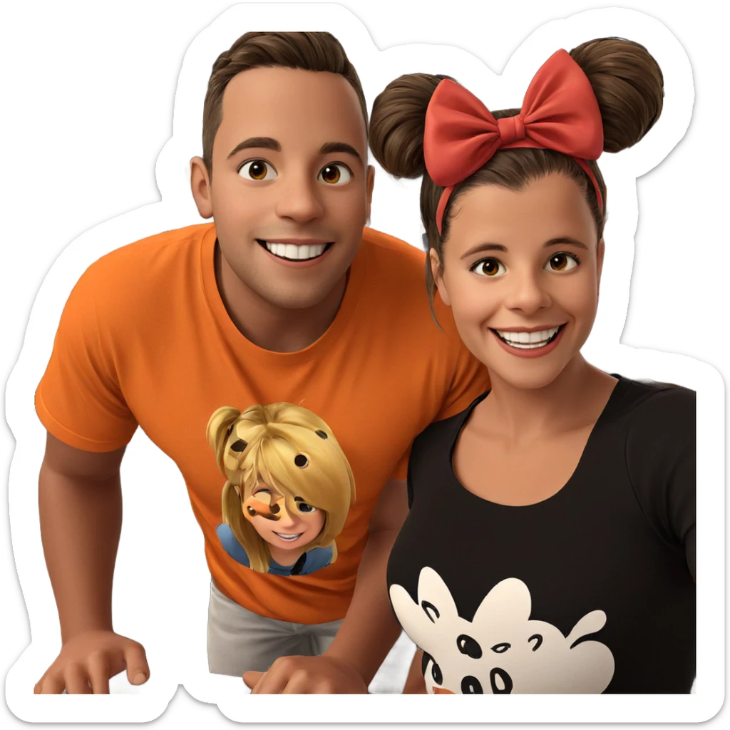 smiling girl with boys sticker