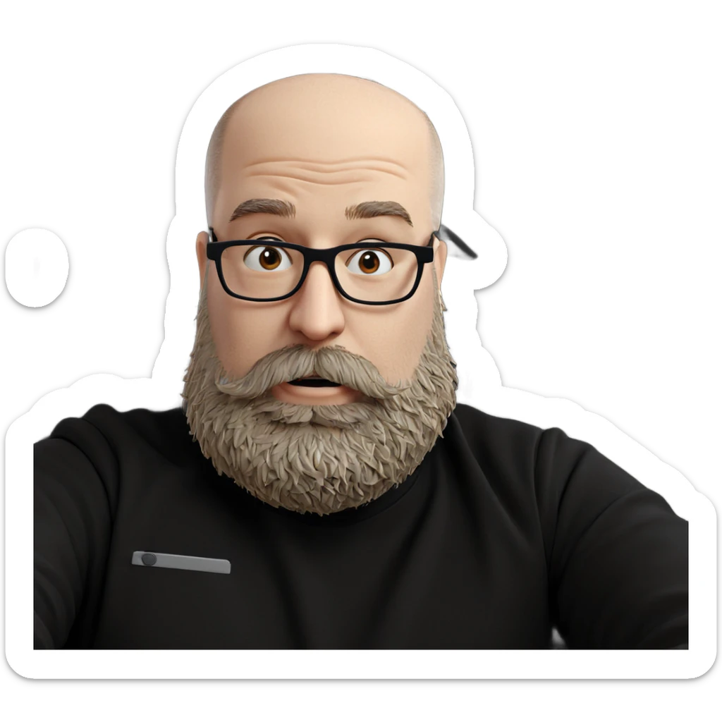 man with glasses and beard sticker