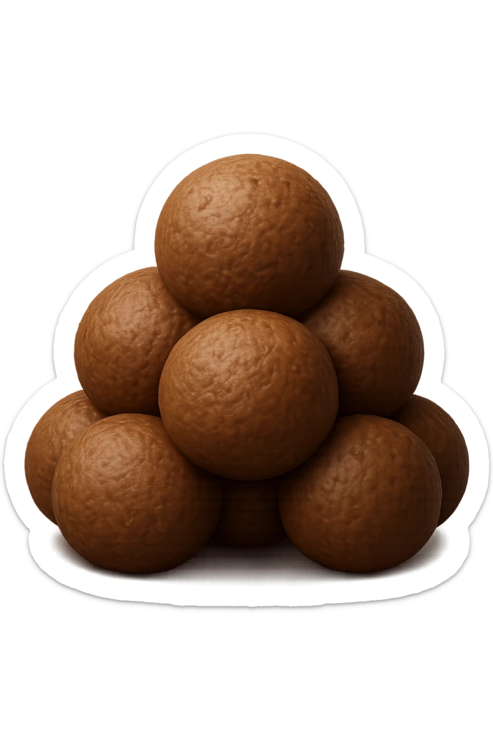 EMOJI STILE IPHONE 3D DI UNa montagna di feci a palline stile emoji iphone E FALLO MOLTO REALISTICO IN 3D sticker