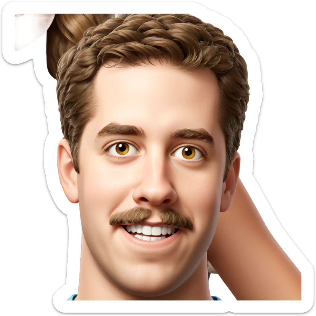 portrait of a brown haired boy sticker