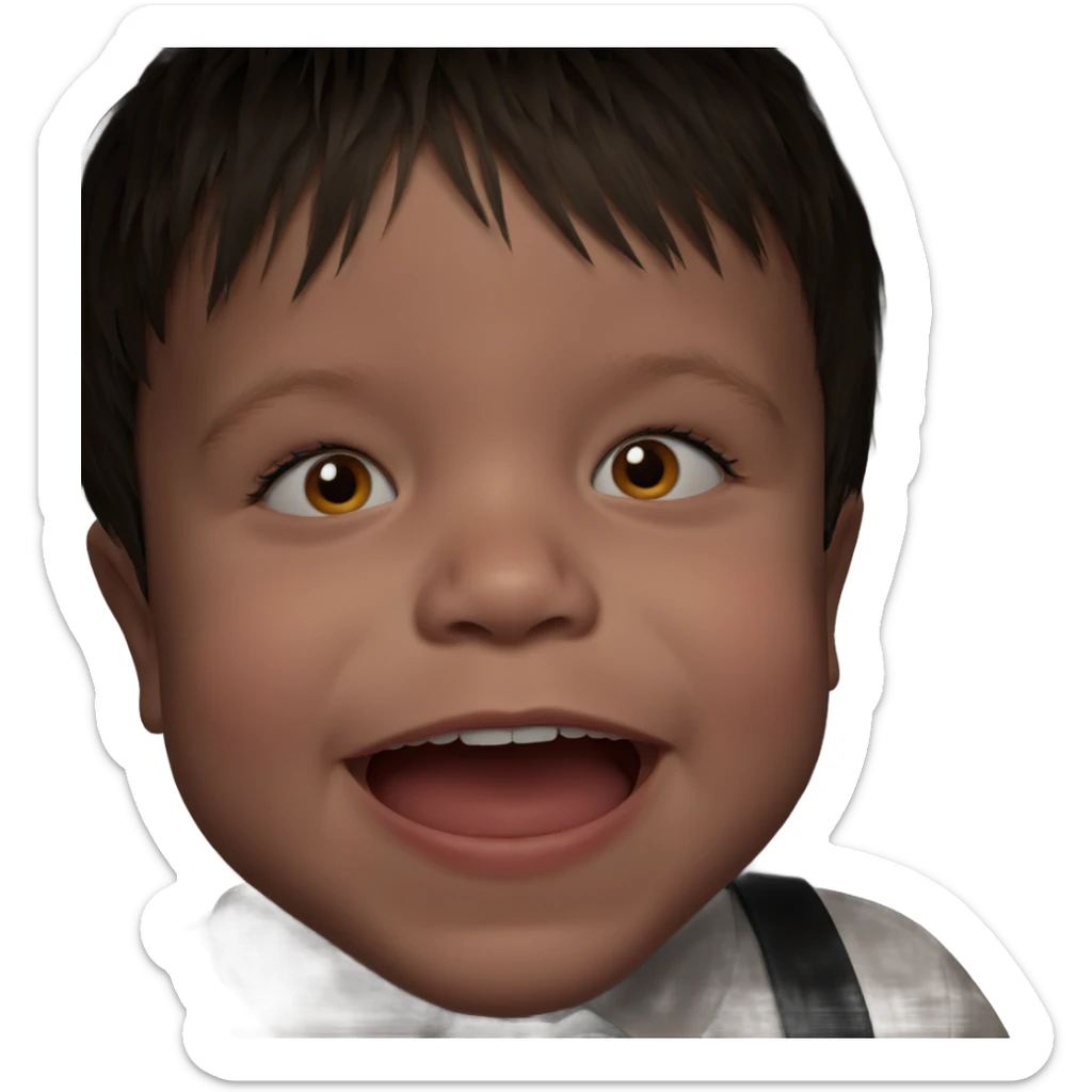 boy with open mouth portrait sticker