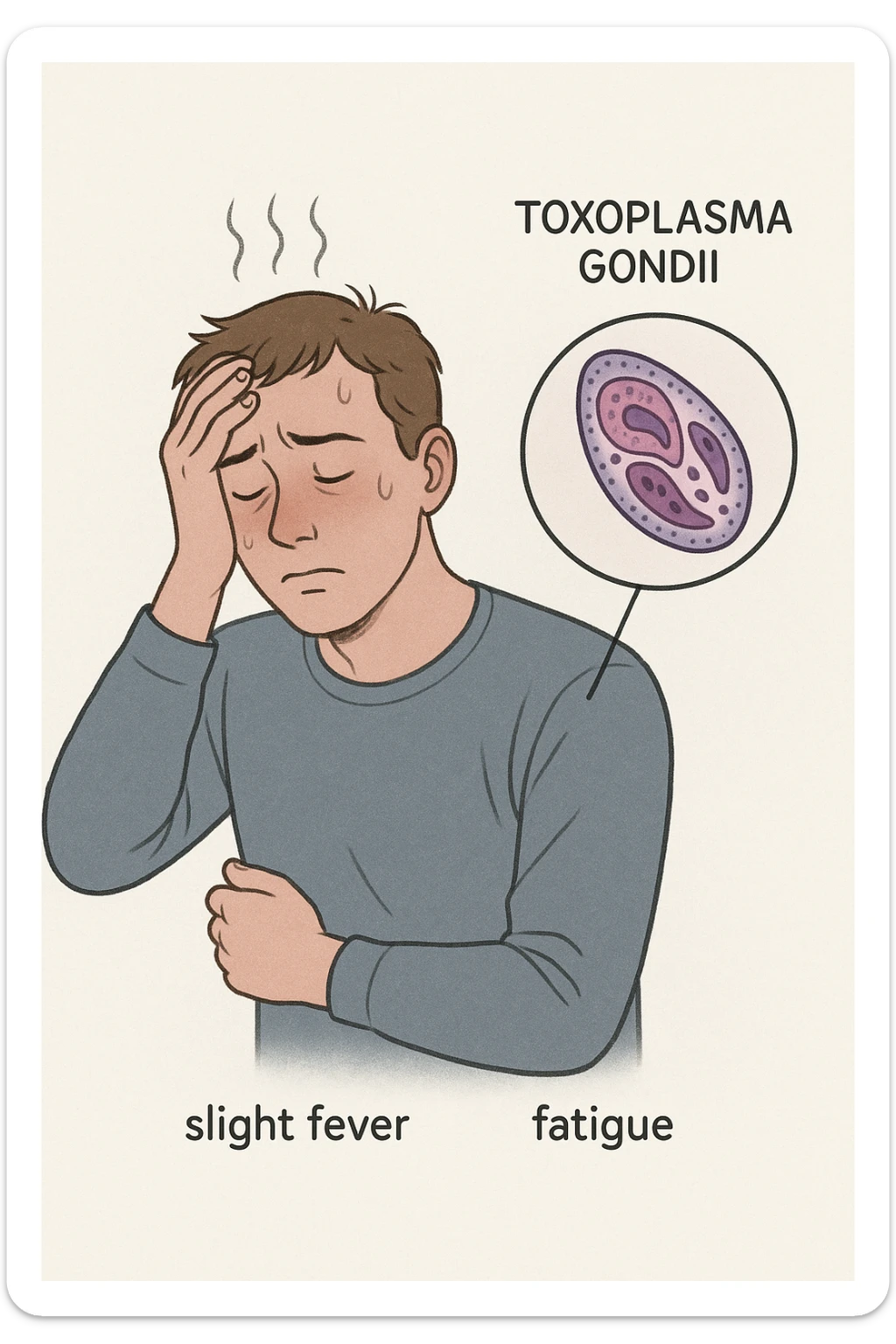 Toxoplasma gondii, infetta uomo ha sintomi solo di lieve influenza sticker