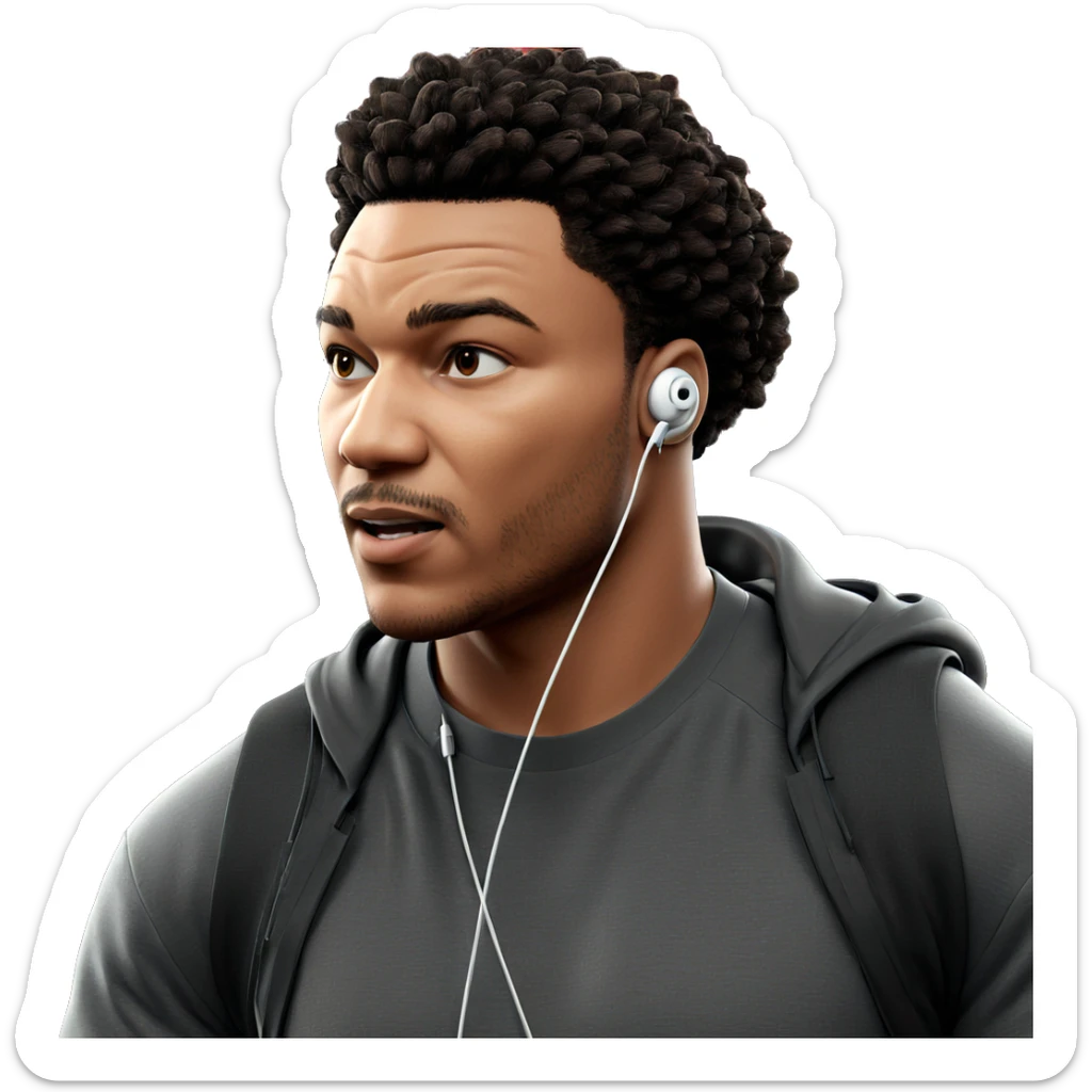 urban style with earphones sticker