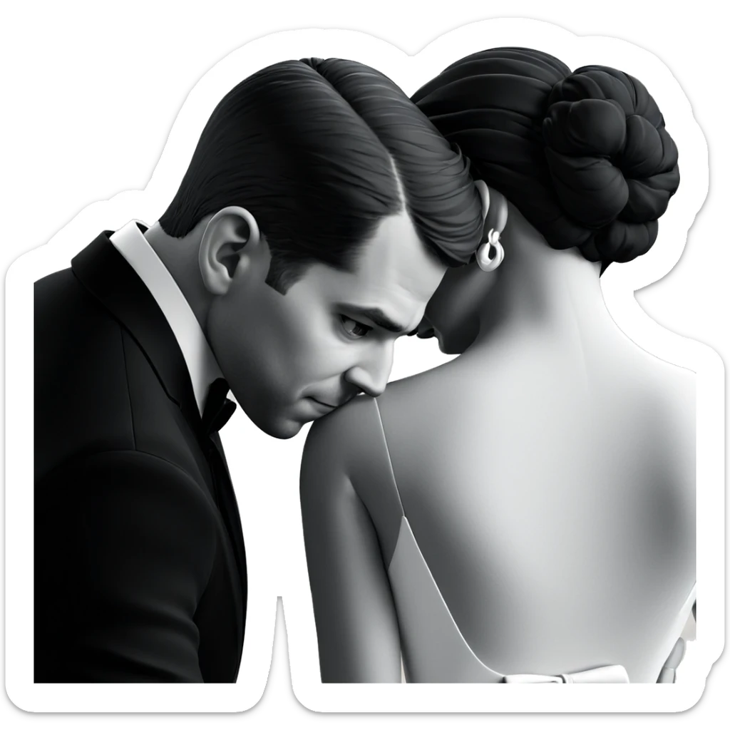 couple in formal attire sticker
