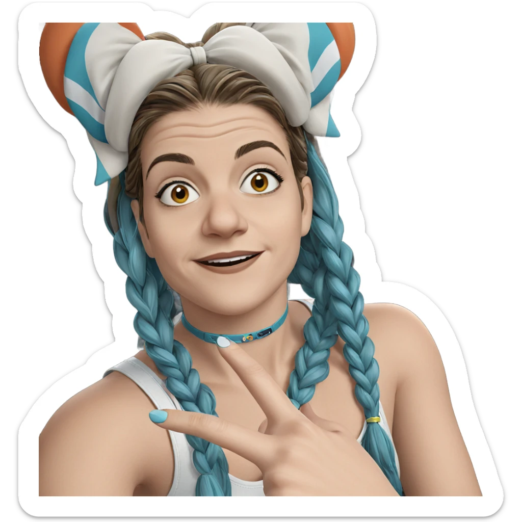 smiling girl in car interior sticker