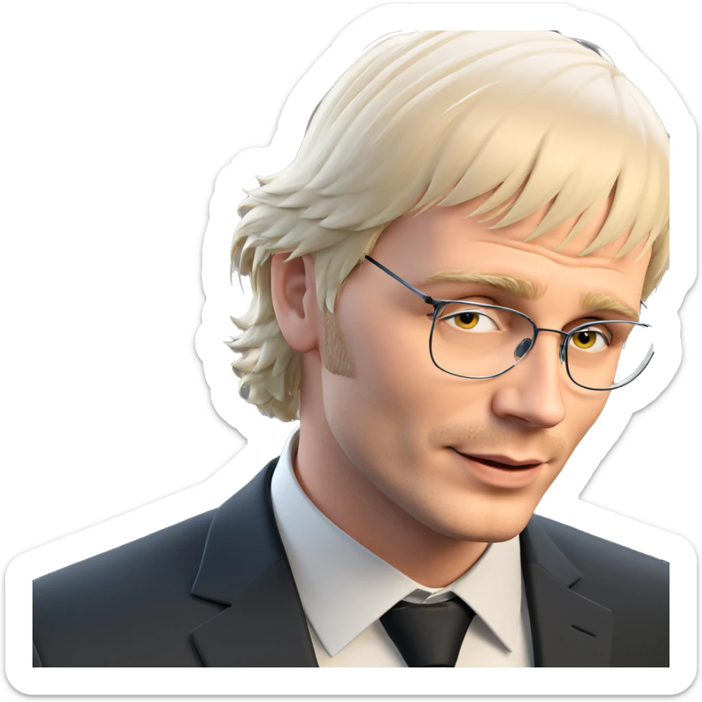 formal solo male in suit sticker