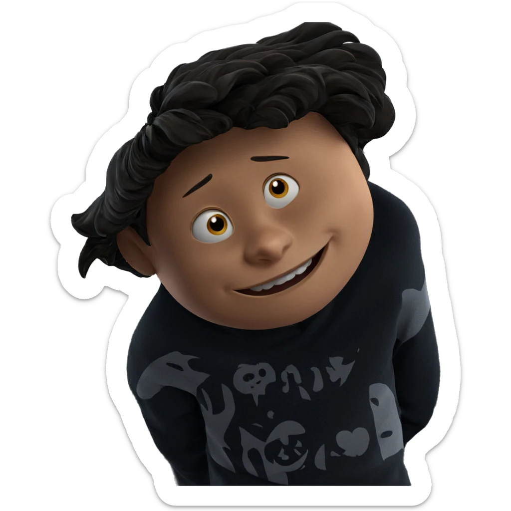 smiling boy in horror meme sticker