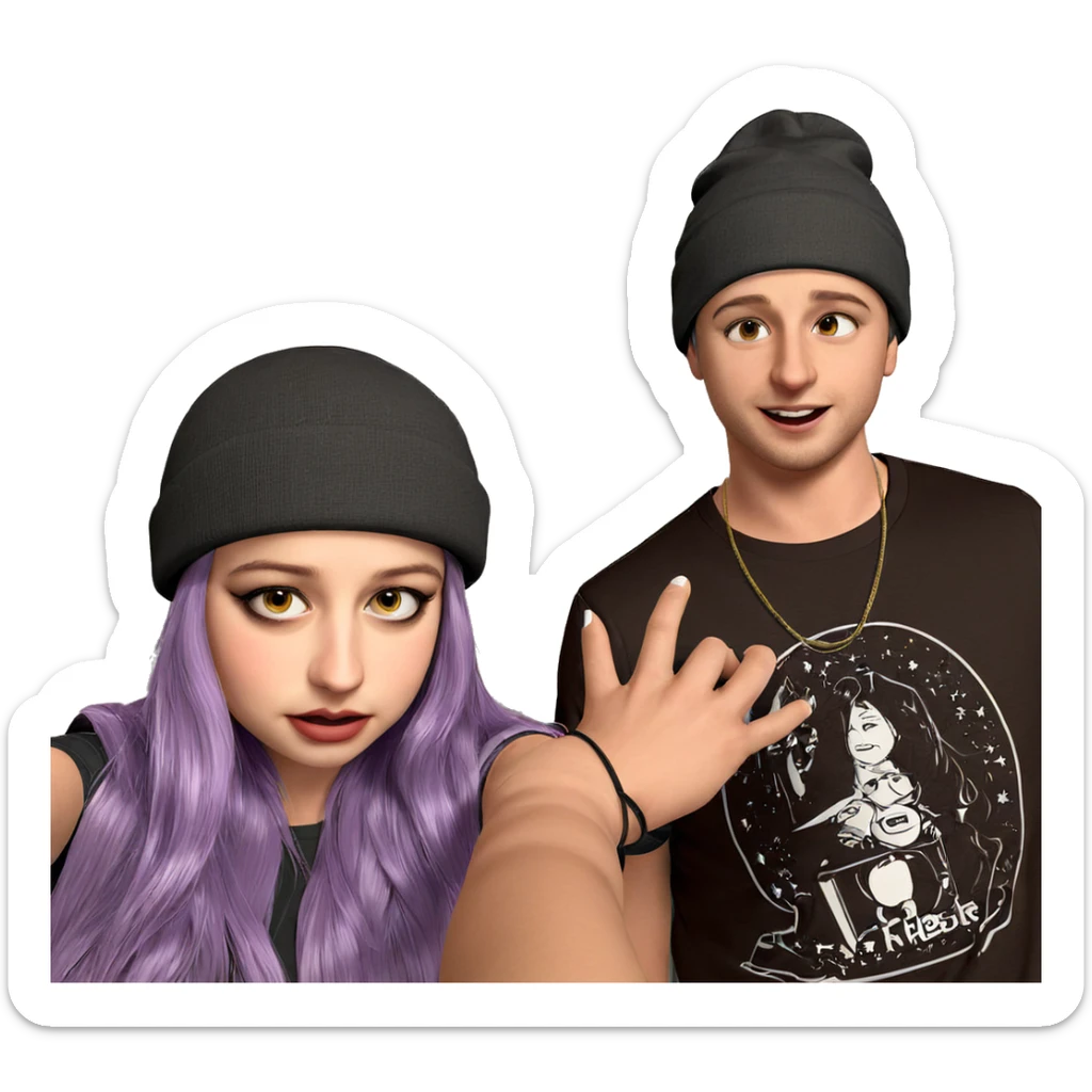 friends taking a selfie sticker