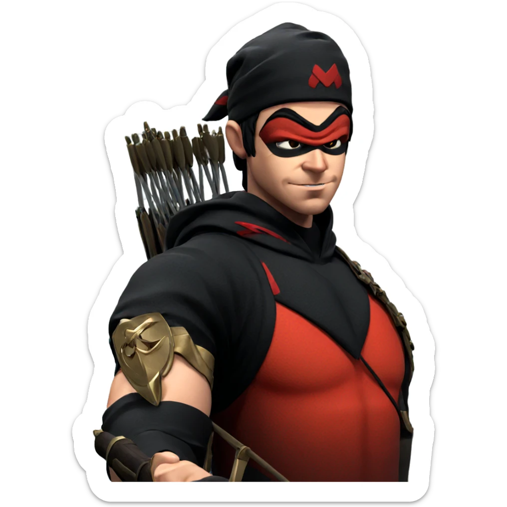 boy with bow and arrow sticker