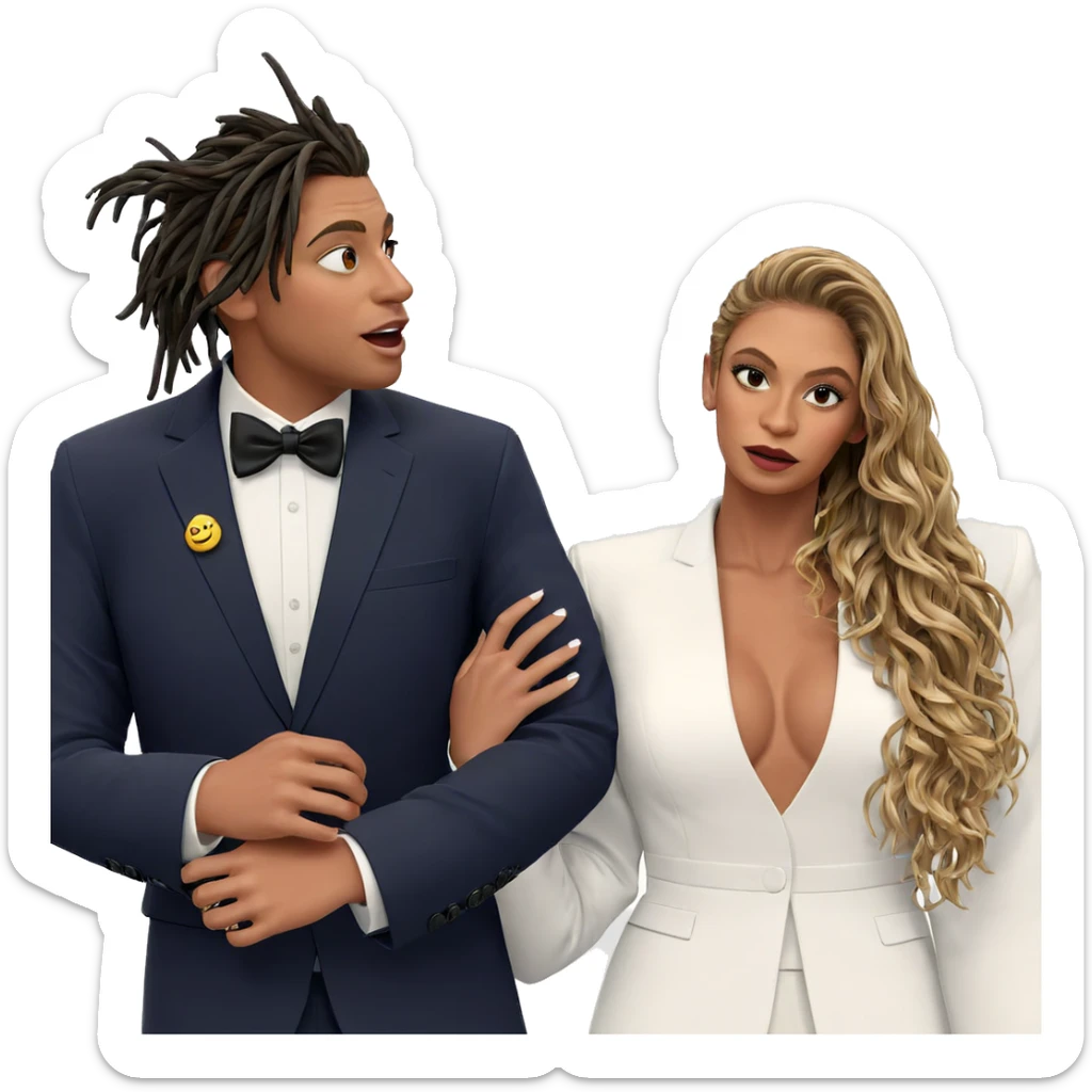formal attire couple portrait sticker