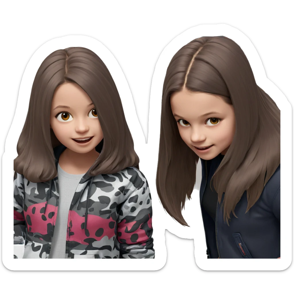 girls having fun by car sticker