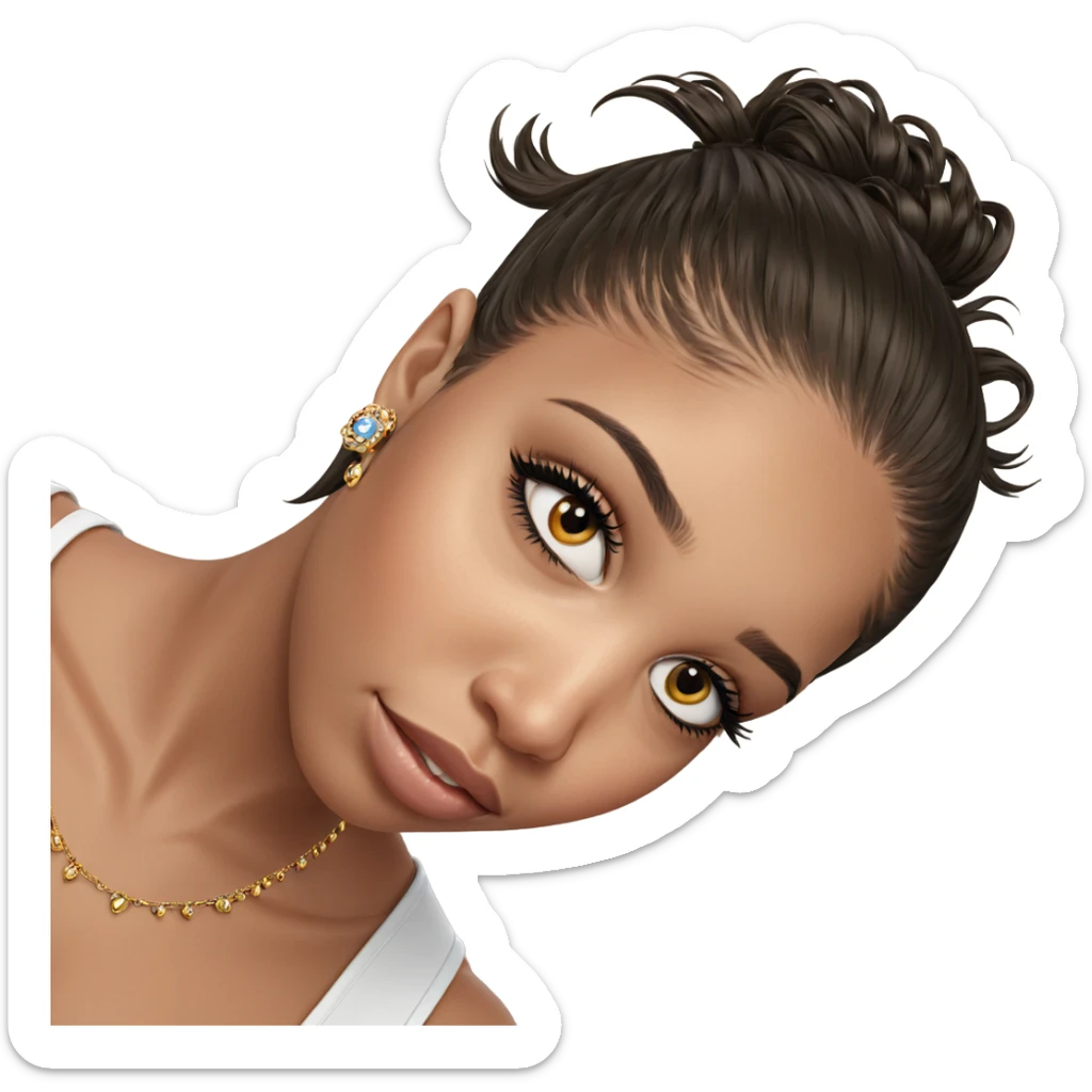 portrait of a girl with jewelry sticker