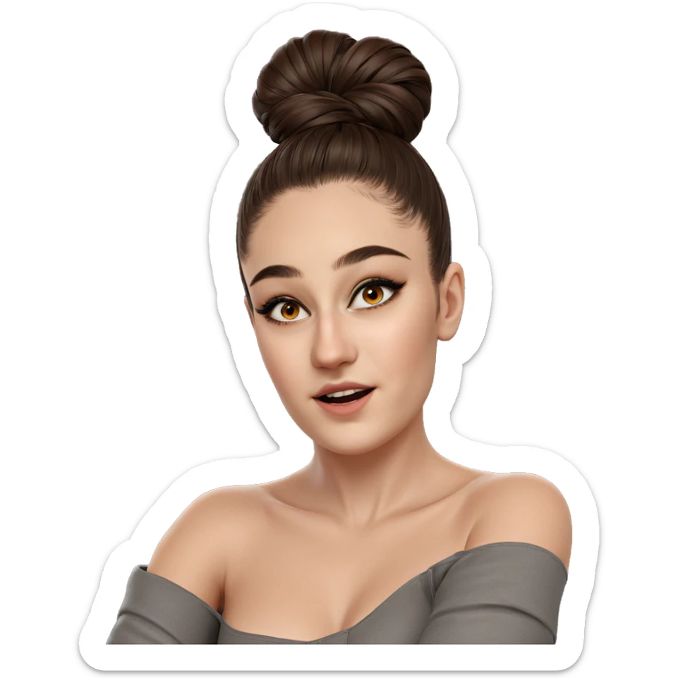 girl with brown eyes sticker