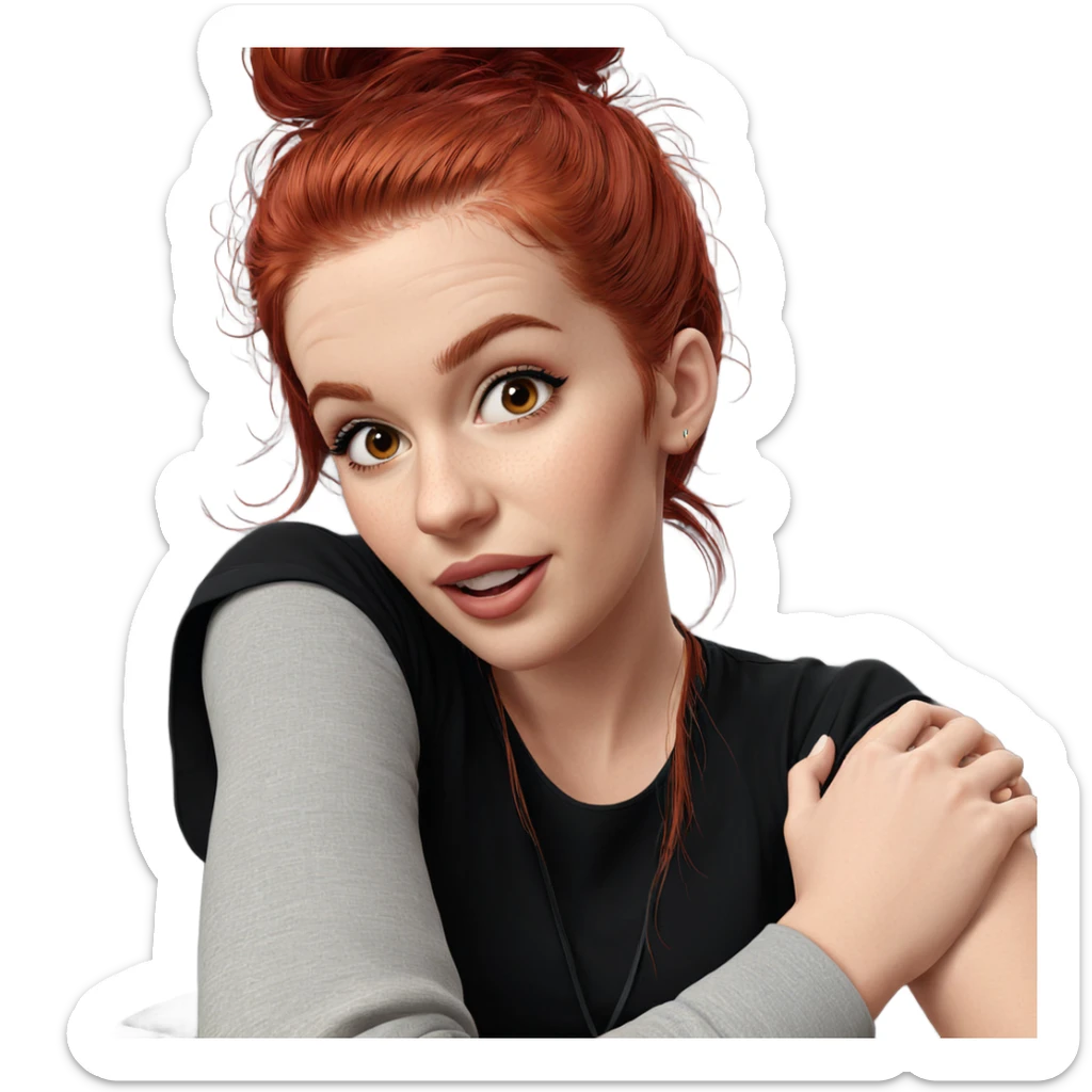 girl with red hair indoors sticker