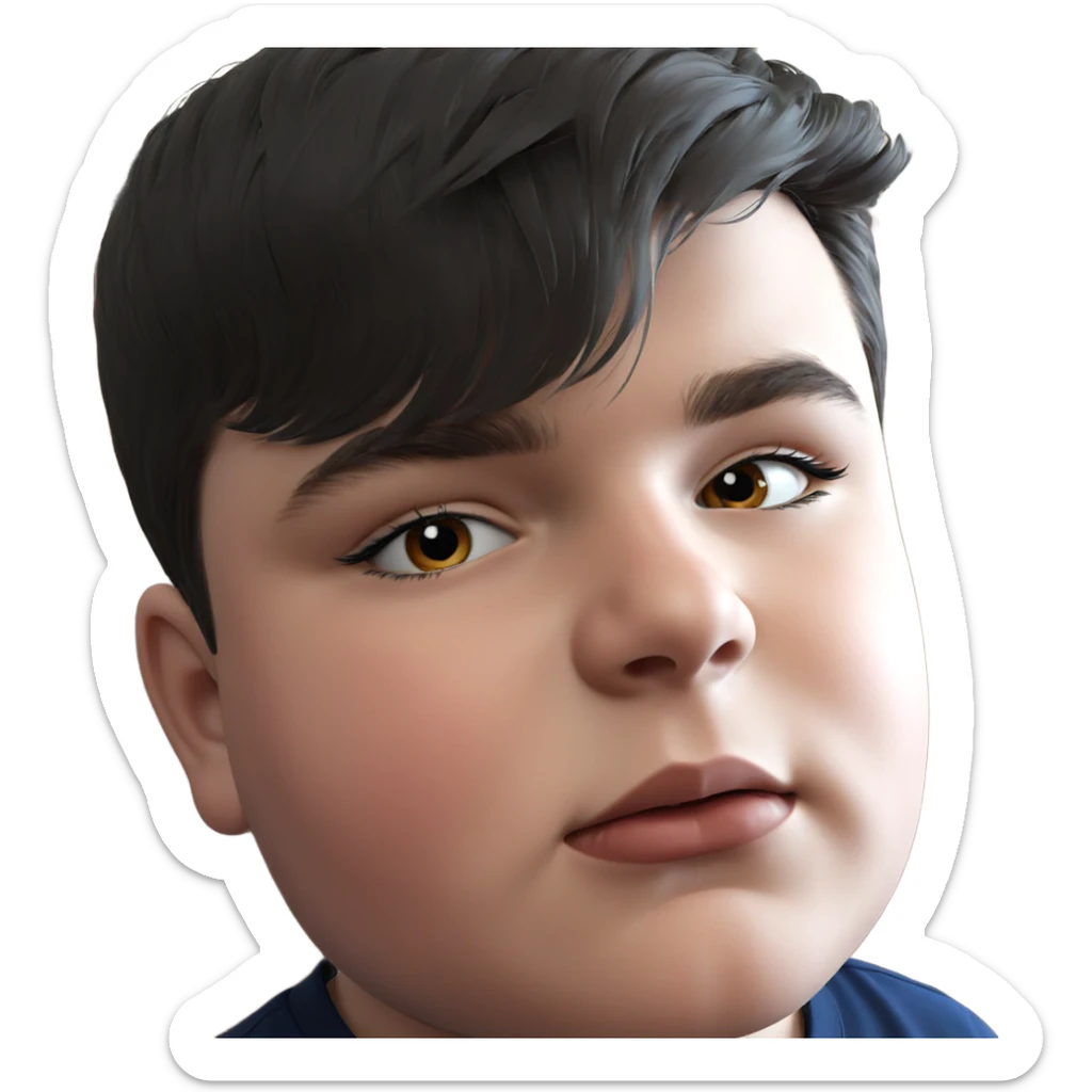 realistic portrait of a boy sticker
