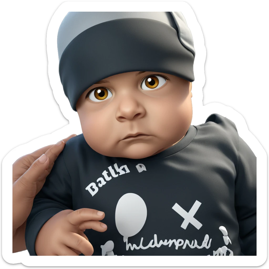 boy in hat gazing forward sticker