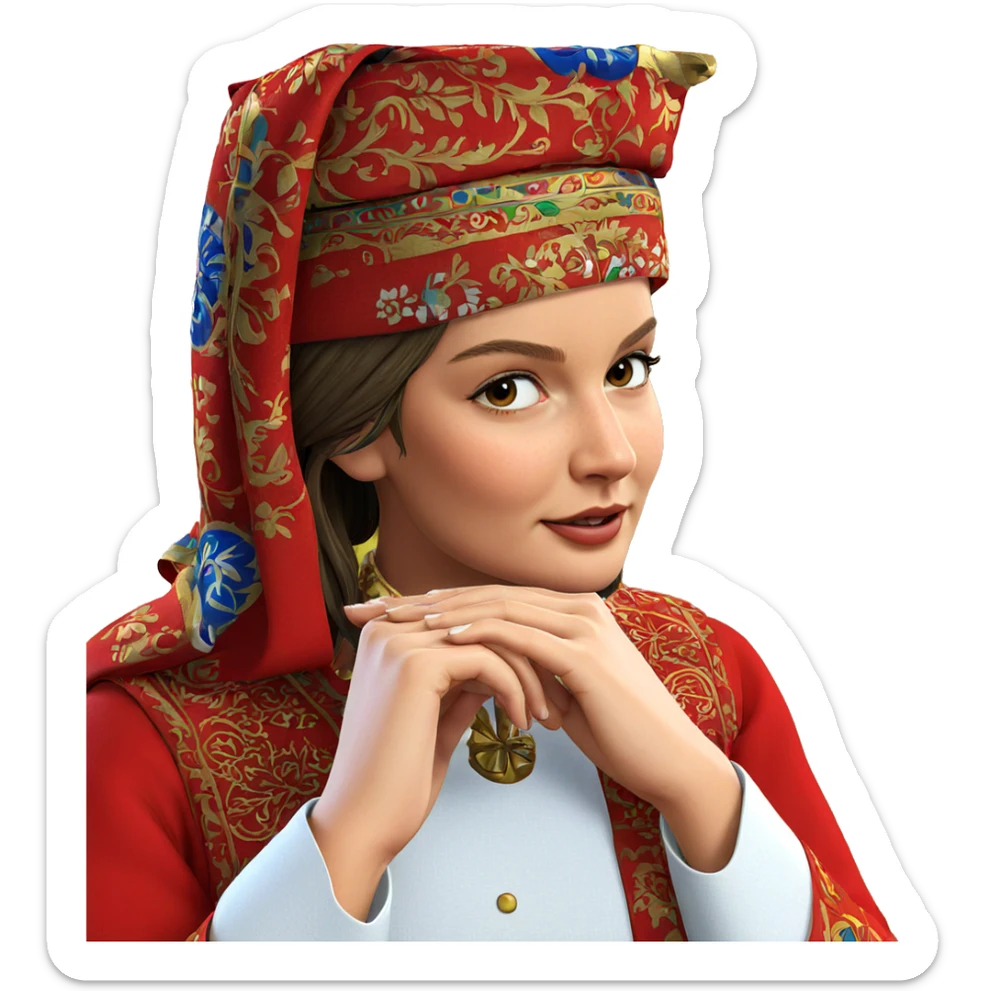 girl in traditional attire sticker