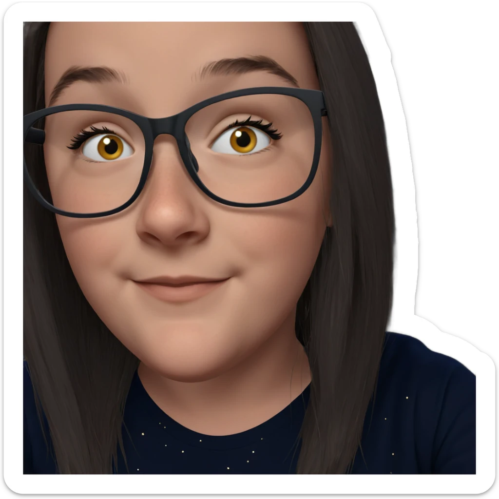 smiling girl in starry night sticker