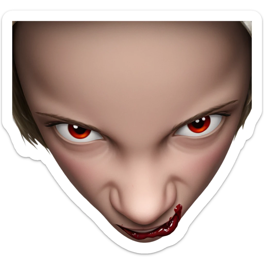 male portrait with blood sticker