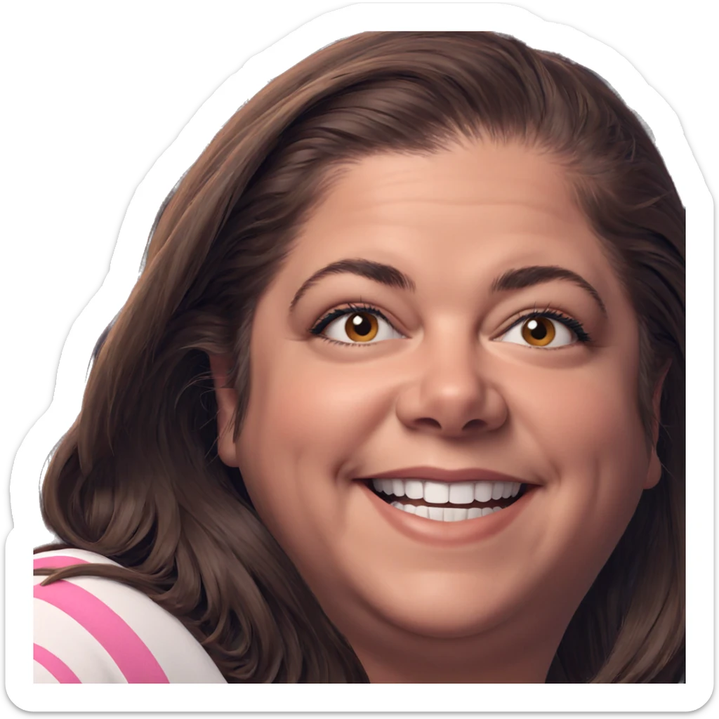 smiling girl with brown hair sticker