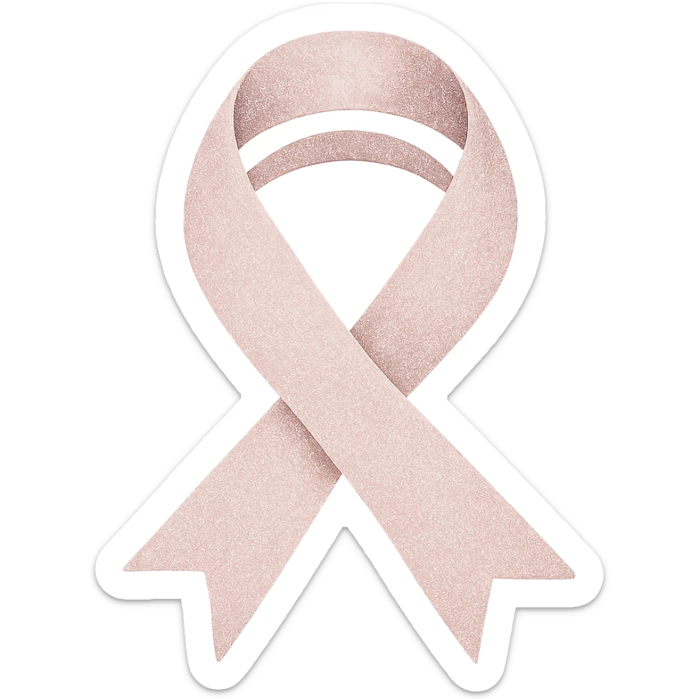 Add elegant and minimal glitter to the aesthetic pink ribbon in iPhone emoji style, with no background. sticker