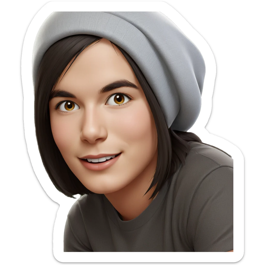 smiling girl in a hat sticker