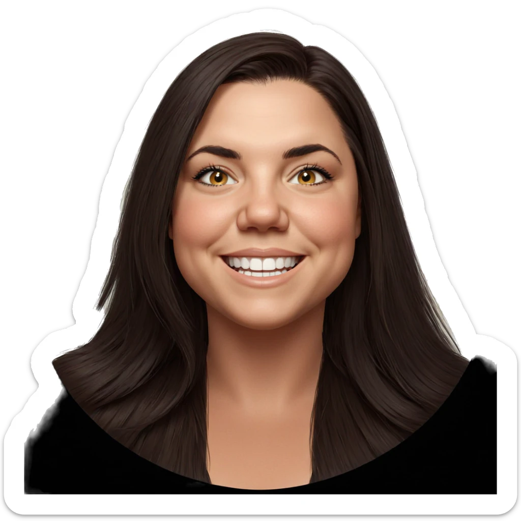 realistic portrait of smiling girl sticker