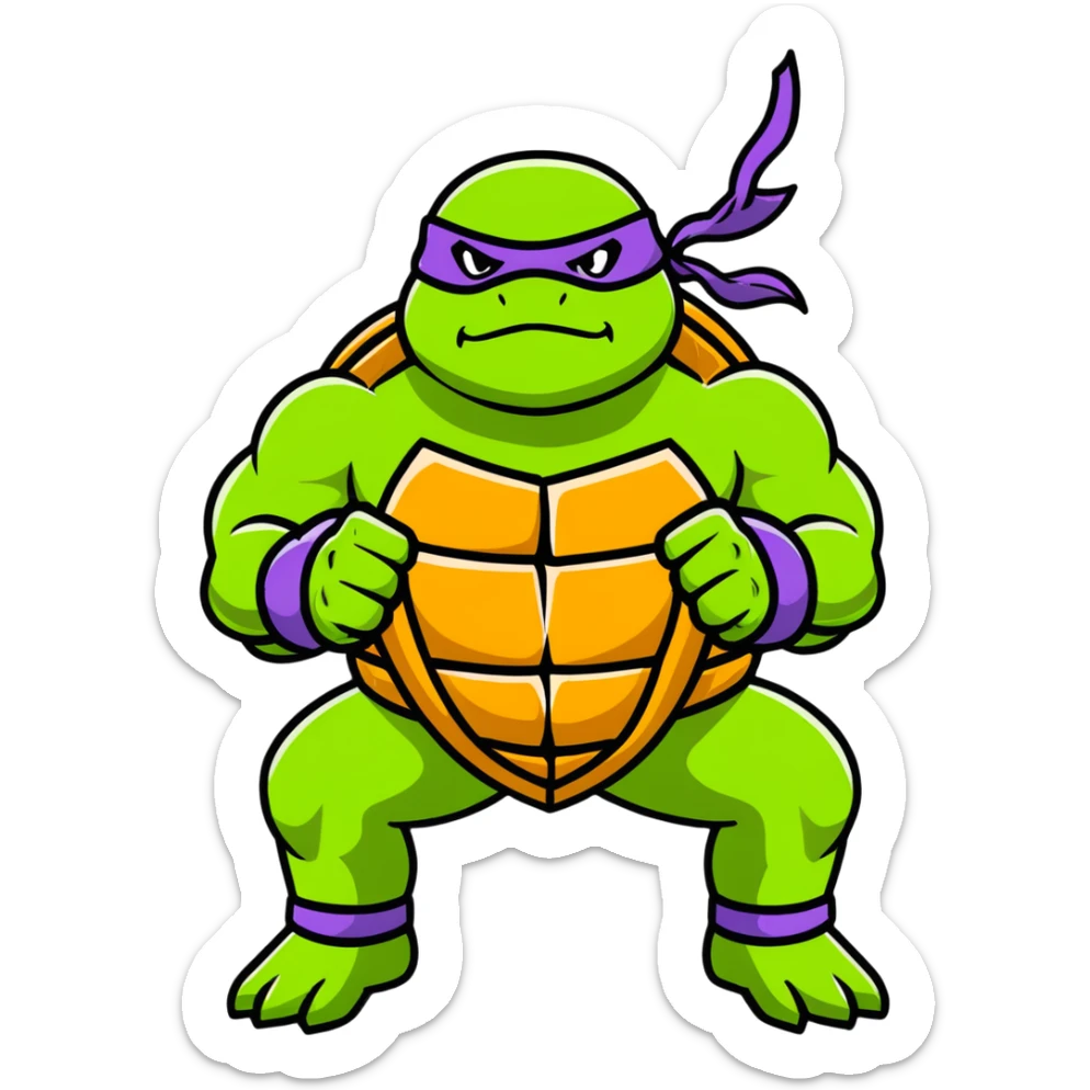 Hun from Teenage Mutant Ninja Turtles, muscular gang leader sticker