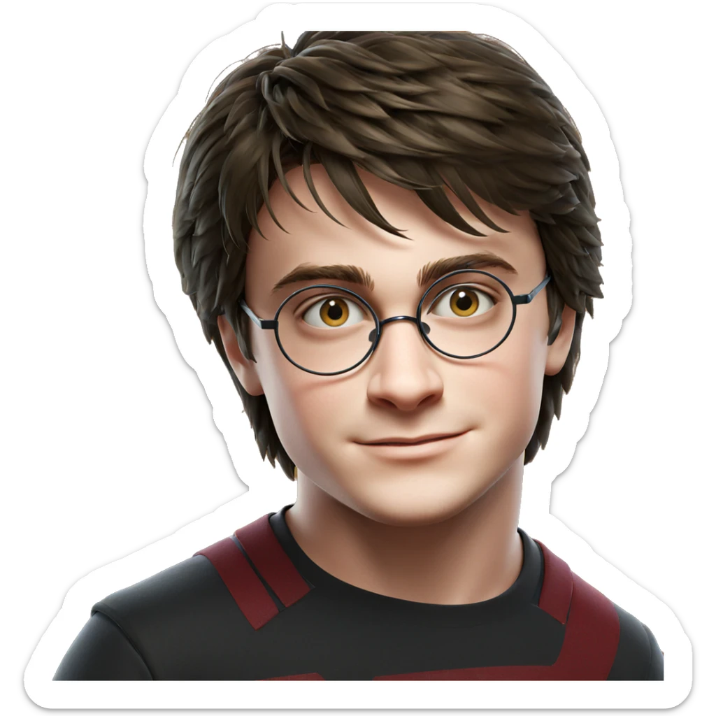 smiling boy with glasses sticker