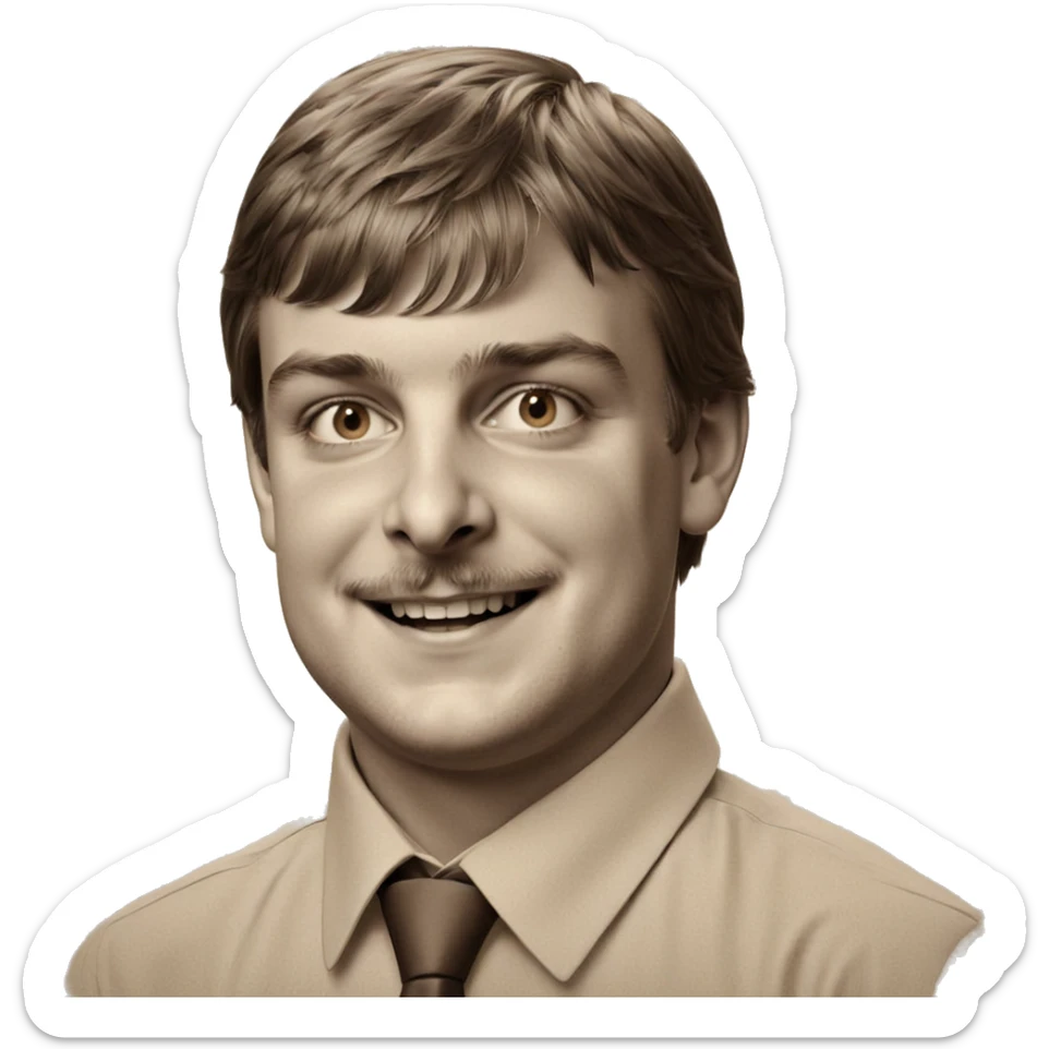 smiling boy in sepia portrait sticker