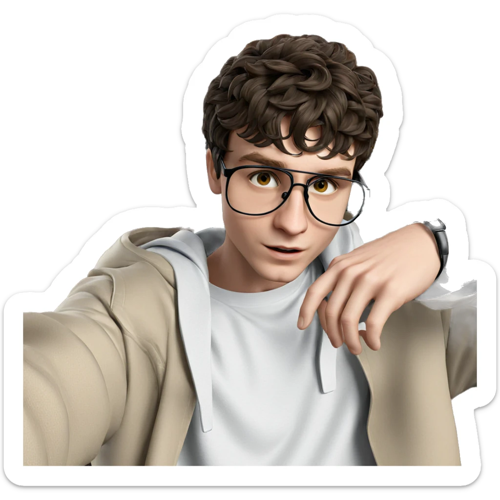 selfie of a stylish boy sticker