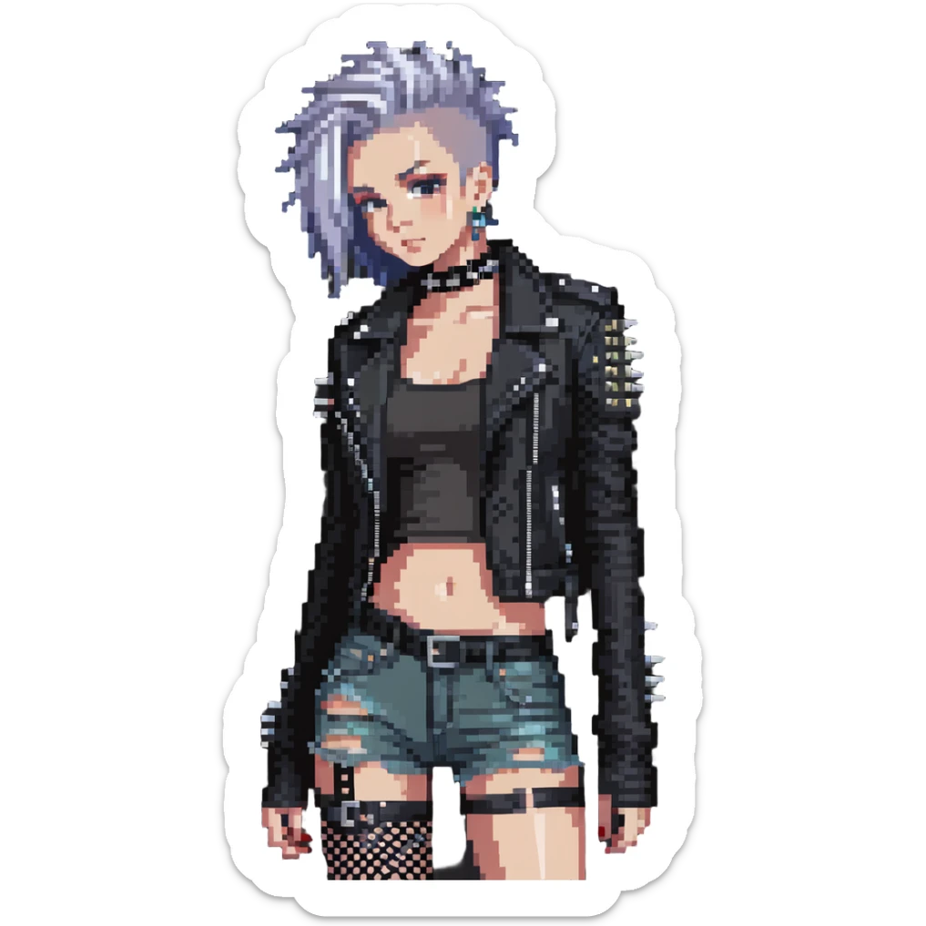 punk rock girl sticker