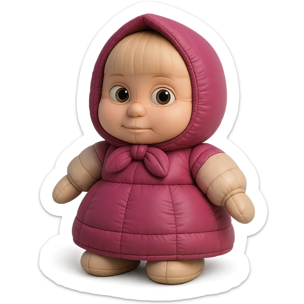 Masha from Masha and the Bear, calm and still, no bear, no pose sticker