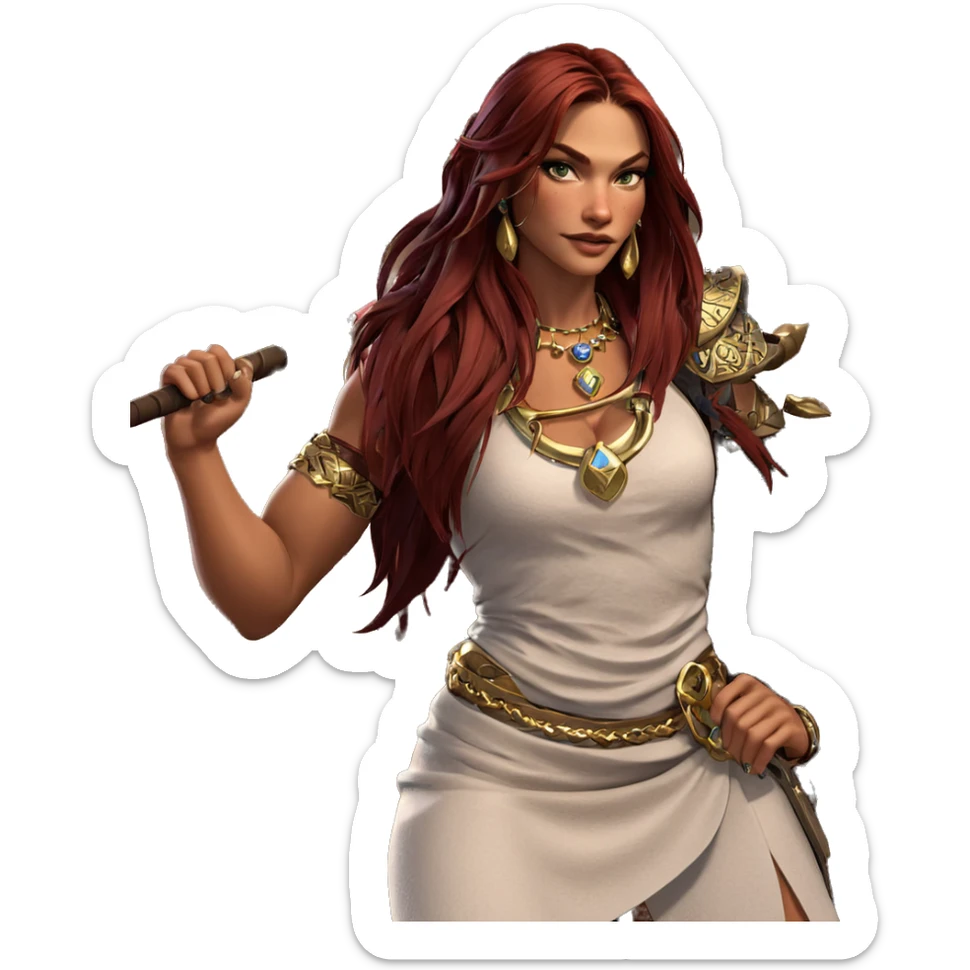 moonlit warrior with jewelry sticker